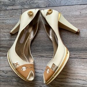 Nude & White Fabi Pumps